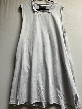 Barbara Lang Paris Sleeveless Cotton Lagenlook Tunic Dress Sz L
